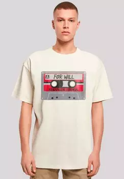 Футболка с принтом STRANGER THINGS CASSETTE FOR WILL NETFLIX TV SERIES F4NT4STIC, коричневый
