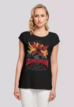 Футболка с принтом STRANGER THINGS DEMOGORGON POSTER NETFLIX TV SERIES F4NT4STIC, черный