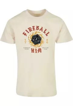 Футболка с принтом STRANGER THINGS FIREBALL DICE ABSOLUTE CULT, песочный