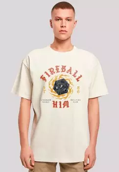Футболка с принтом STRANGER THINGS FIREBALL DICE 86 NETFLIX TV SERIES F4NT4STIC, песочный