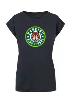 Футболка с принтом STRANGER THINGS HAWKINS TIGER CIRCLE ABSOLUTE CULT, темно-синий