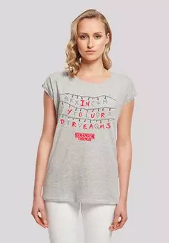 Футболка с принтом STRANGER THINGS IN YOUR DREAMS NETFLIX TV SERIES F4NT4STIC, серый