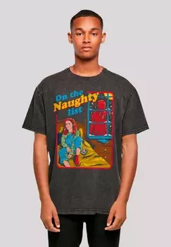 Футболка с принтом STRANGER THINGS NAUGHTY LIST NETFLIX TV SERIES F4NT4STIC, черный