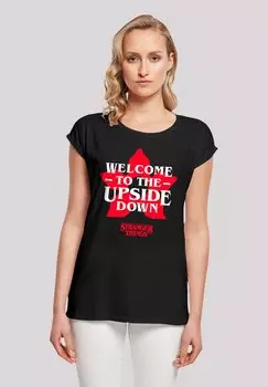 Футболка с принтом STRANGER THINGS UPSIDE DOWN DREAMS NETFLIX TV SERIES F4NT4STIC, черный
