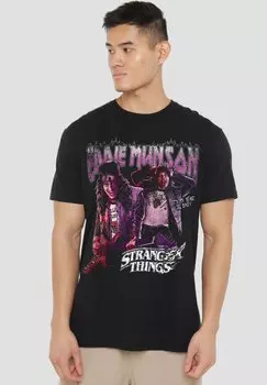 Футболка с принтом STRANGERS THINGS EDDIE MUNSON NETFLIX, черный