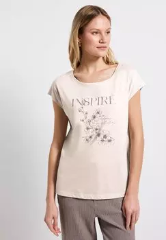 Футболка с принтом Street One, бежевый