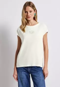 Футболка с принтом Street One, кремовый