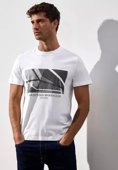 Футболка с принтом Street One MEN, белый