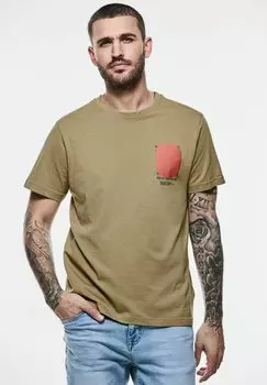 Футболка с принтом Street One MEN, песочный