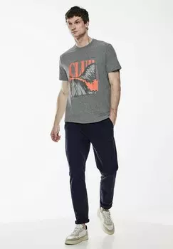 Футболка с принтом Street One MEN, серый