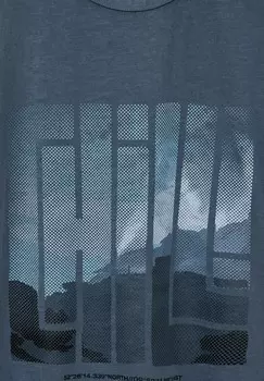 Футболка с принтом Street One MEN, темно-синий