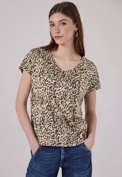 Футболка с принтом Street One Studio, коричневый