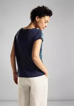 Футболка с принтом Street One, светло-голубой