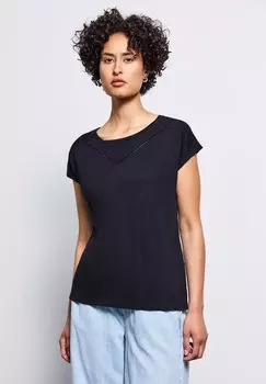 Футболка с принтом Street One, темно-синий