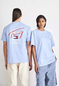 Футболка с принтом STREET TEE UNISEX Tommy Jeans, цвет moderate blue