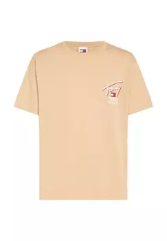 Футболка с принтом STREET TEE UNISEX Tommy Jeans, цвет tawny sand