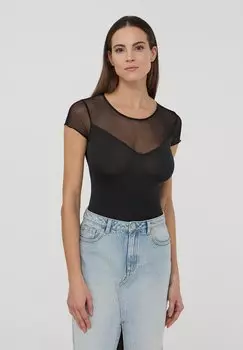 Футболка с принтом STRETCH WITH INSERTS Terranova, черный