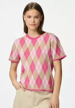 Футболка с принтом STRICK PCFARLEY HARLEKIN Pieces, розовый