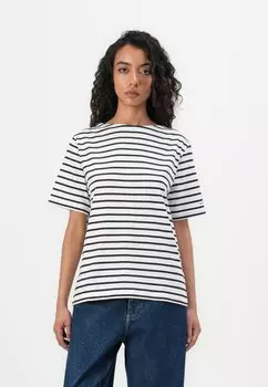 Футболка с принтом STRIPE BOAT NECK GANT, темно-синий