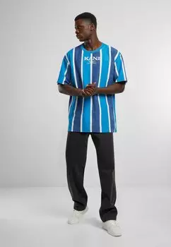 Футболка с принтом Stripe Karl Kani, темно-синий белый