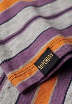 Футболка с принтом Stripe Superdry, серая меланжевая полоска