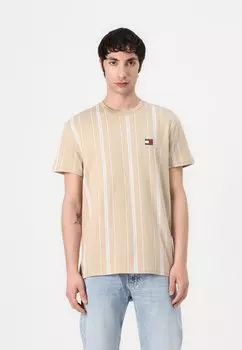 Футболка с принтом STRIPE TEE Tommy Jeans, бежевый