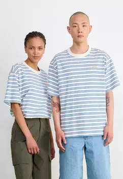 Футболка с принтом STRIPE TEE UNISEX Adidas Originals, синий