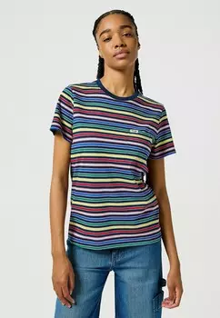 Футболка с принтом STRIPE TEE Wrangler, синий