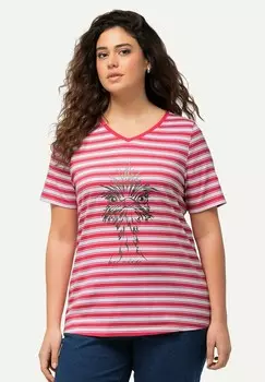 Футболка с принтом STRIPED ANIMAL GRAPHIC Ulla Popken, розовый