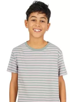 Футболка с принтом STRIPED Band Of Rascals, цвет chinois green faded pink