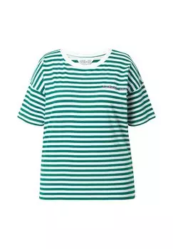 Футболка с принтом STRIPED CITY EMBROIDERED SHORT SLEEVE Studio Untold, черный