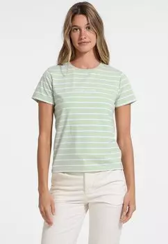 Футболка с принтом STRIPED Guess Jeans, зеленый