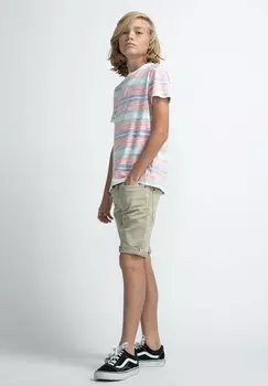 Футболка с принтом STRIPED Petrol Industries, цвет shocking orange