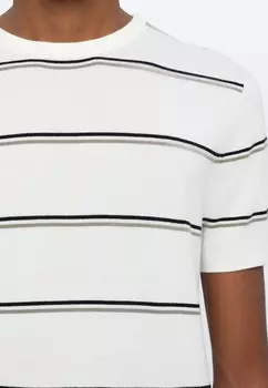 Футболка с принтом STRIPED Ron Dorff, молочный