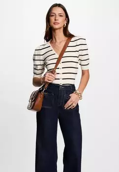 Футболка с принтом STRIPED SHORT-SLEEVES Morgan, бежевый