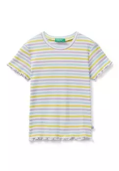 Футболка с принтом Striped Stretch United Colors of Benetton, мультиколор