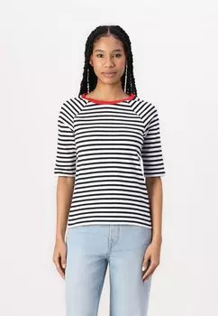 Футболка с принтом STRIPED TOM TAILOR DENIM, белый