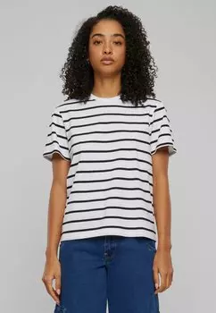 Футболка с принтом STRIPED Urban Classics, цвет black white