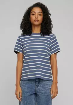 Футболка с принтом STRIPED Urban Classics, цвет whitesand vintageblue
