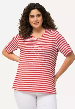 Футболка с принтом STRIPED WILDLIFE GRAPHIC Ulla Popken, белый