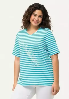 Футболка с принтом STRIPED WILDLIFE GRAPHIC Ulla Popken, синий