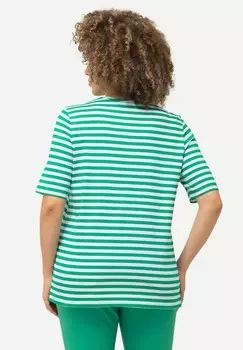 Футболка с принтом STRIPED WILDLIFE GRAPHIC Ulla Popken, зеленый