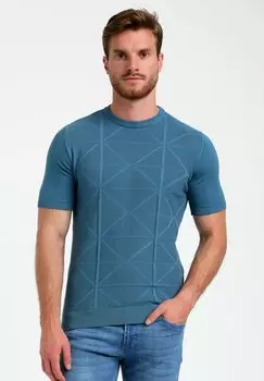 Футболка с принтом STRUCTURED TEE Gabbiano, светло-голубой