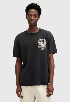 Футболка с принтом Strummer AllSaints, стираная черная