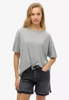 Футболка с принтом STUDIOS DROPPED SHOULDER Superdry, серый