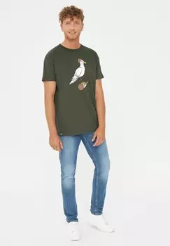 Футболка с принтом STURMMWE Derbe, темно-зеленый