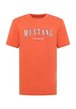 Футболка с принтом STYLE AUSTIN Mustang, оранжевый