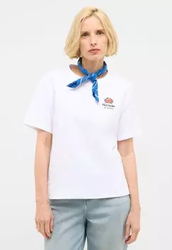 Футболка с принтом STYLE MONROE Mustang, белый