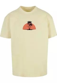 Футболка с принтом SUMMER BEACH HEAVY OVERSIZE Merchcode, цвет softyellow
