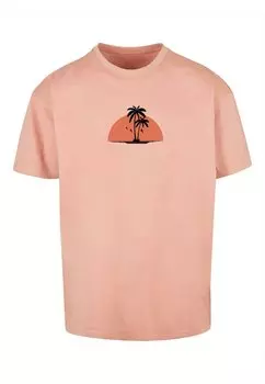 Футболка с принтом SUMMER BEACH HEAVY OVERSIZE Merchcode, цвет amber